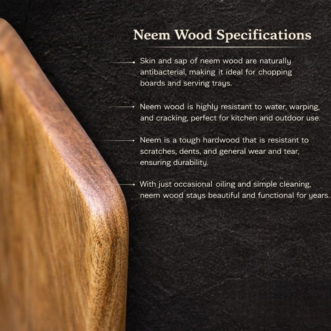 RK WOOD Premium Wooden Chopping Board with Handle 43 x 26 x 2 cm |
