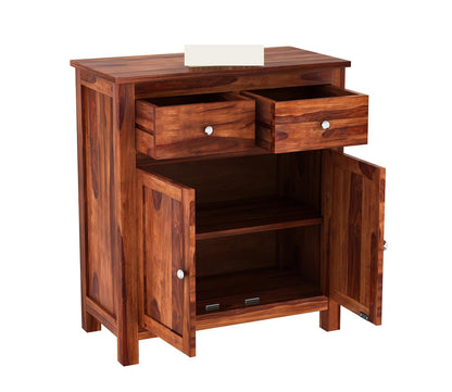 RK Deck Solid Sheesham Wood Sideboard Cabinet 2 Door 2 Drawer Storage