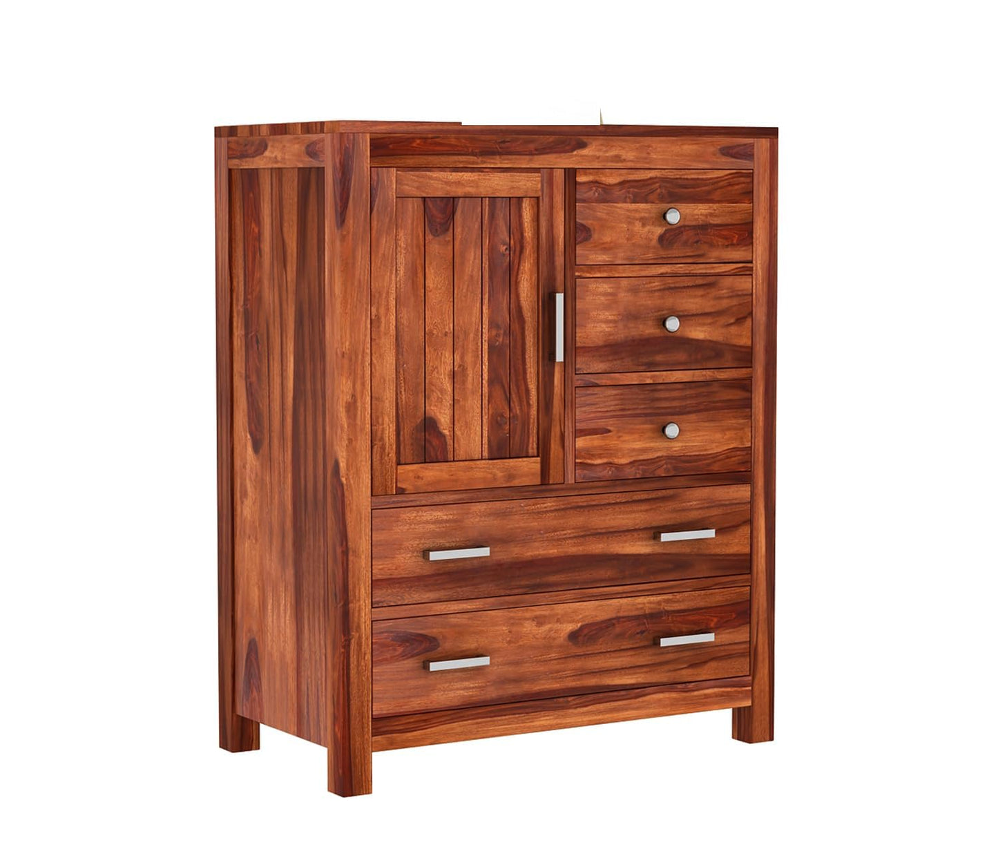 RK Deck Solid Sheesham Wood Sideboard Cabinet with Drawers & Door