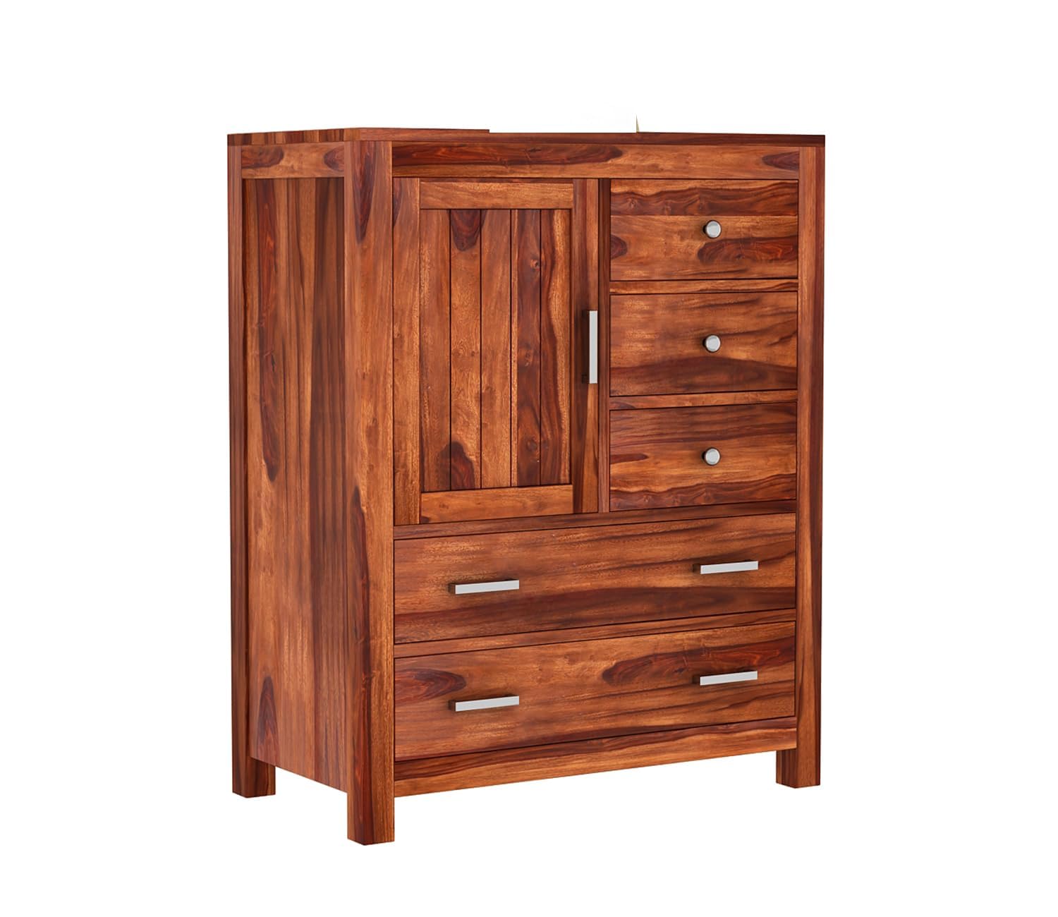 RK Deck Solid Sheesham Wood Sideboard Cabinet with Drawers & Door