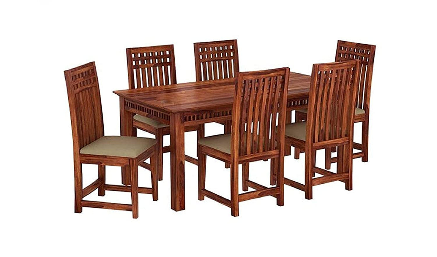 RK WOOD Solid Sheesham Wood Dining Set of 6 | Wooden Dining Table with