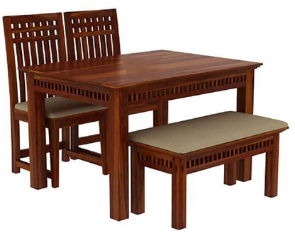 RK WOOD Solid sheesham Wood Dining Table Set of 4 | Wooden Dining