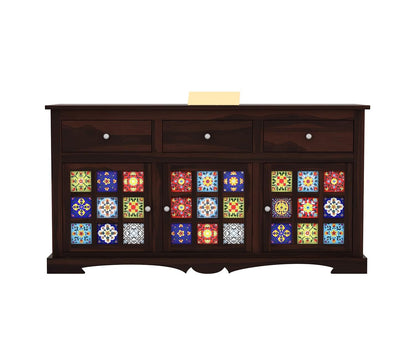 RK Wood Solid Sheesham Wood Sideboard Cabinet Wooden Storage Buffet