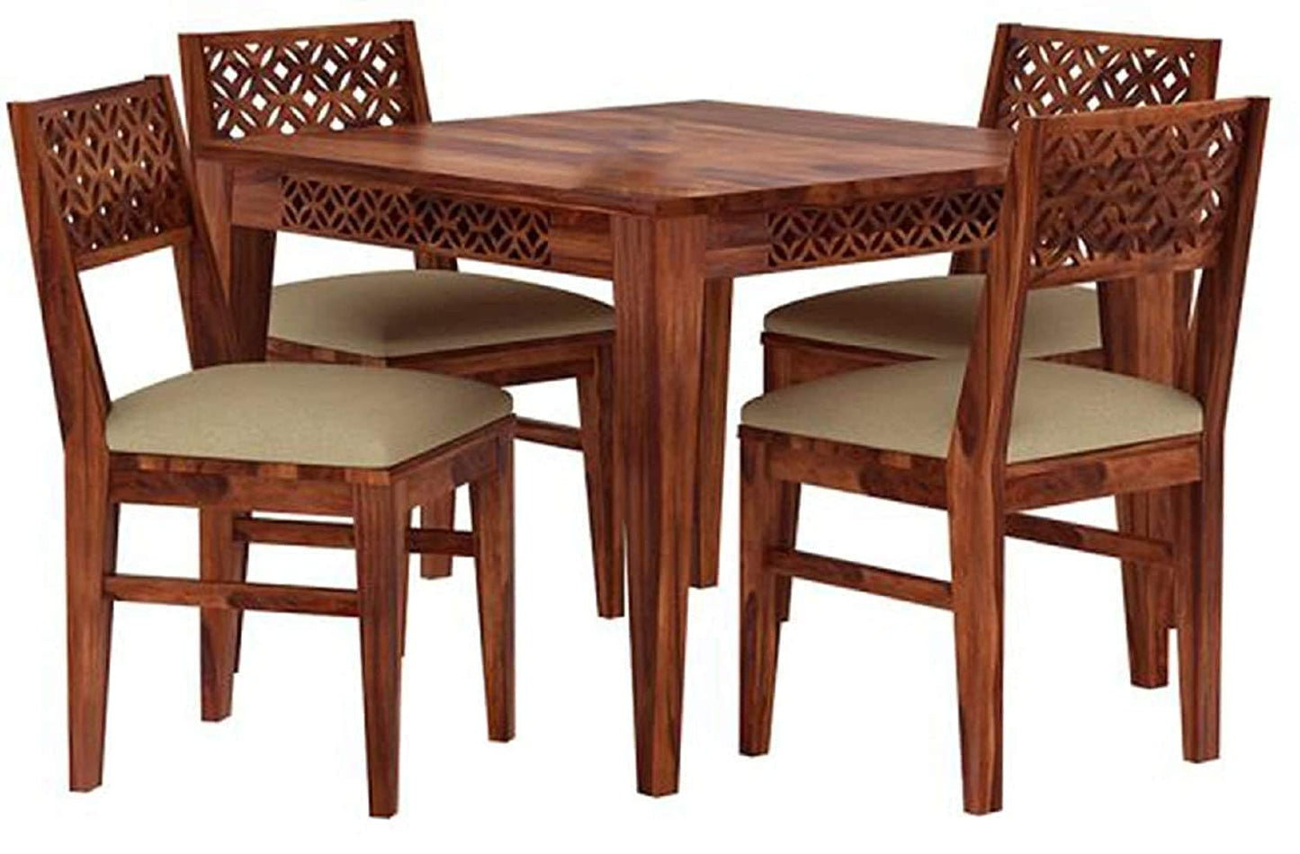 RK Wood Solid Sheesham Wood Dining Table Set of 4 | Wooden 4 Seater