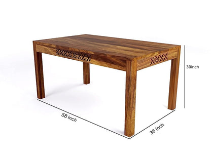 RK WOOD Solid Sheesham Wood Dining Table Set of 6 | Wooden 6 Seater