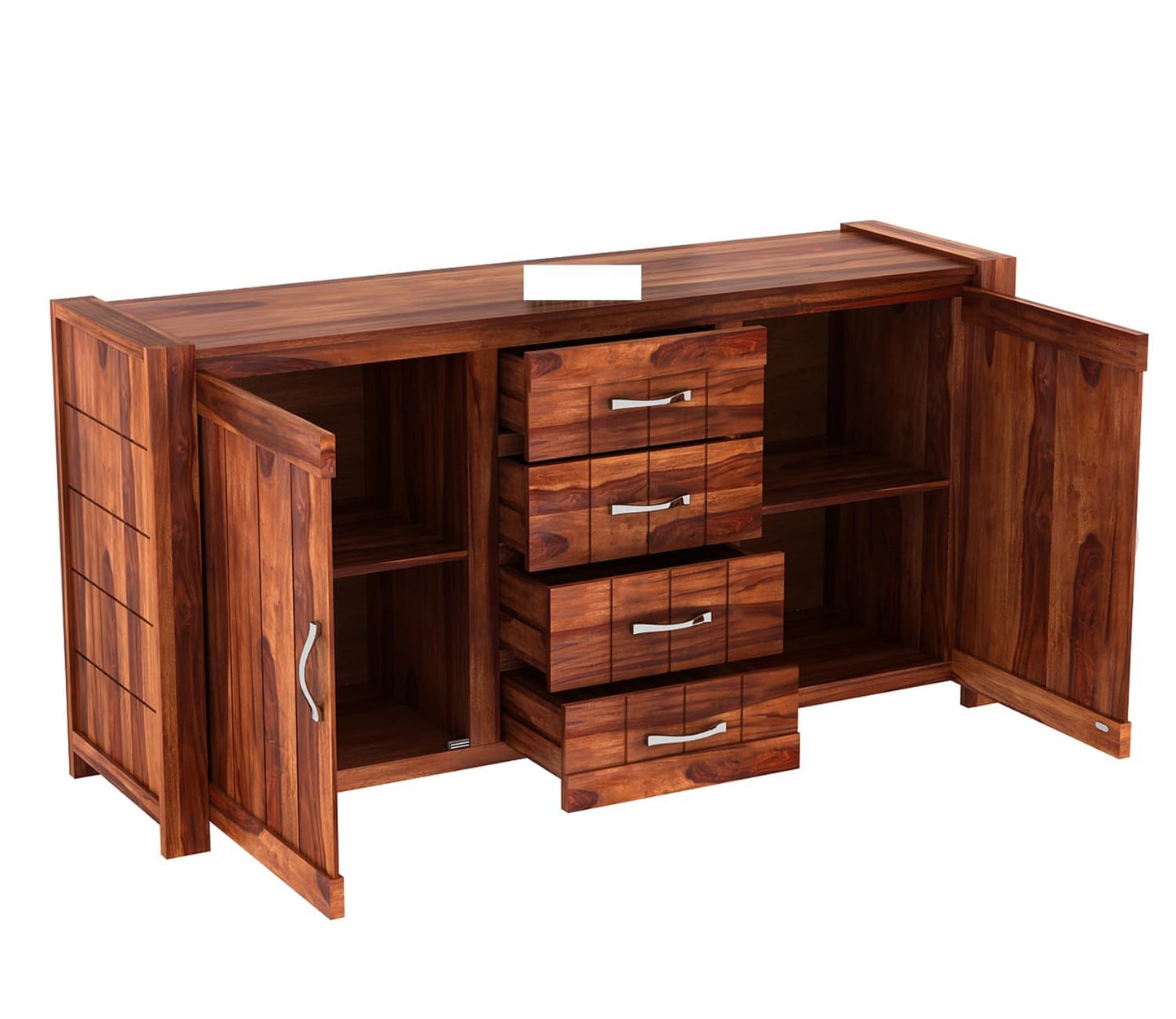RK Wood Solid Sheesham Wood Sideboard Cabinet Wooden Storage Buffet