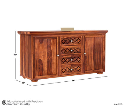 RK Wood Solid Sheesham Wood Sideboard Cabinet Wooden Storage Unit 4