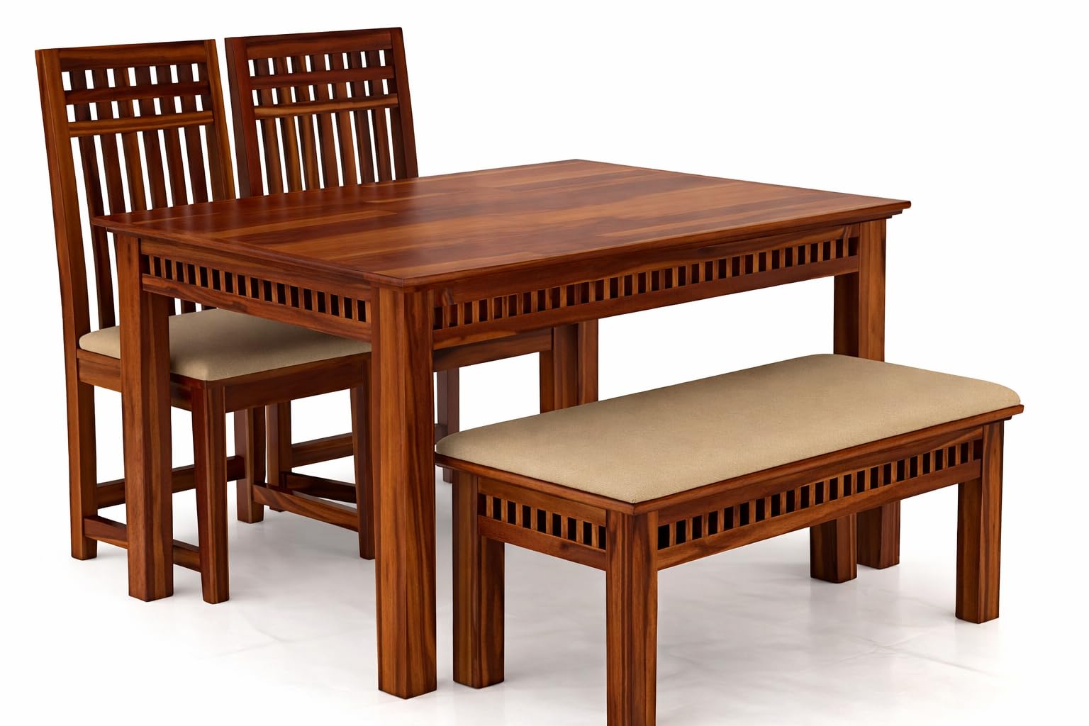 RK WOOD Solid sheesham Wood Dining Table Set of 4 | Wooden Dining