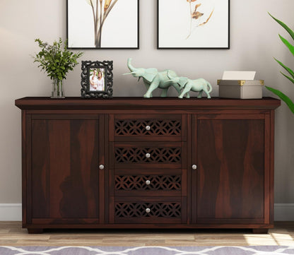 RK Wood Solid Sheesham Wood Sideboard Cabinet Wooden Storage Unit 4