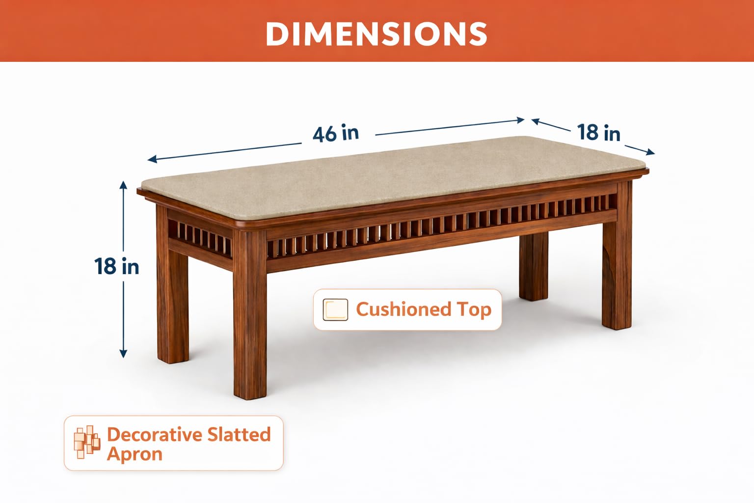RK Wood Solid Sheesham Wood 6-Seater Dining Table Set with Bench &