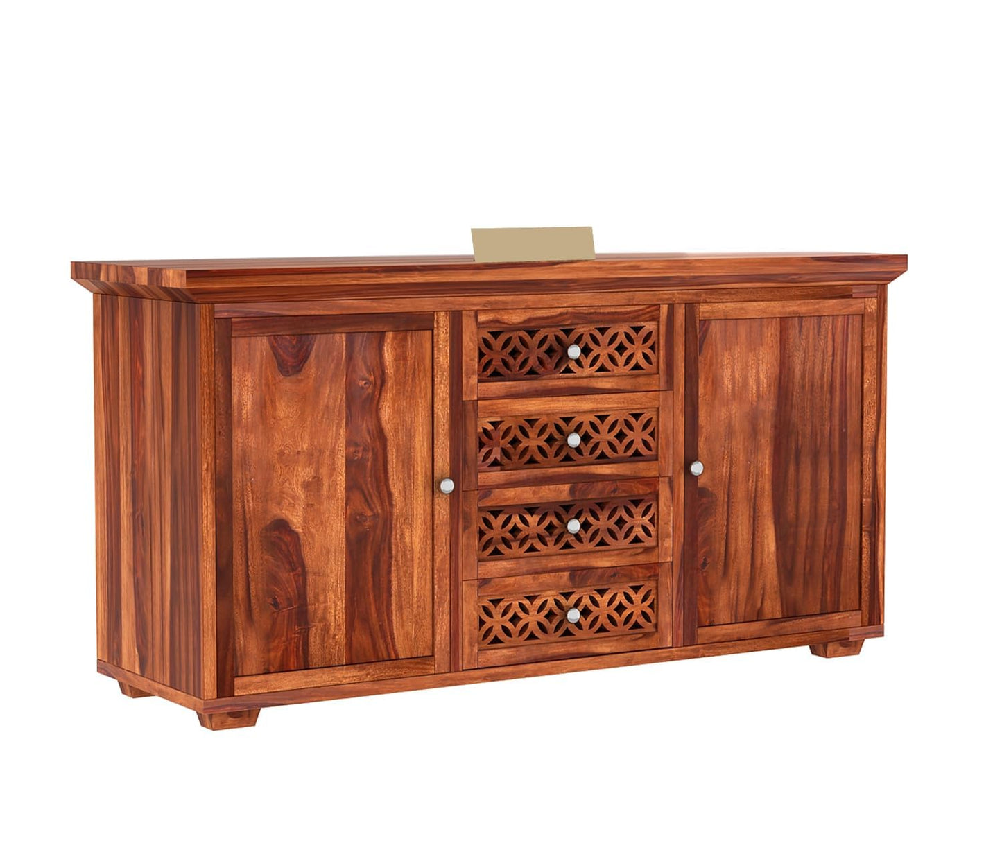 RK Wood Solid Sheesham Wood Sideboard Cabinet Wooden Storage Unit 4