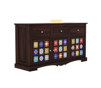 RK Wood Solid Sheesham Wood Sideboard Cabinet Wooden Storage Buffet