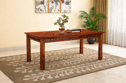 RK Wood Solid Sheesham Wood 6-Seater Dining Table Set with Bench &