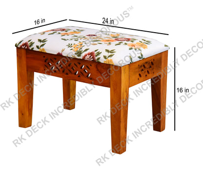 RK Deck Honey Finish Solid Wood Dining Table Set 4 Seater | Wooden