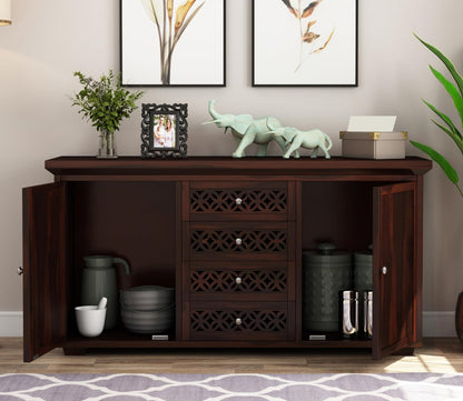RK Wood Solid Sheesham Wood Sideboard Cabinet Wooden Storage Unit 4