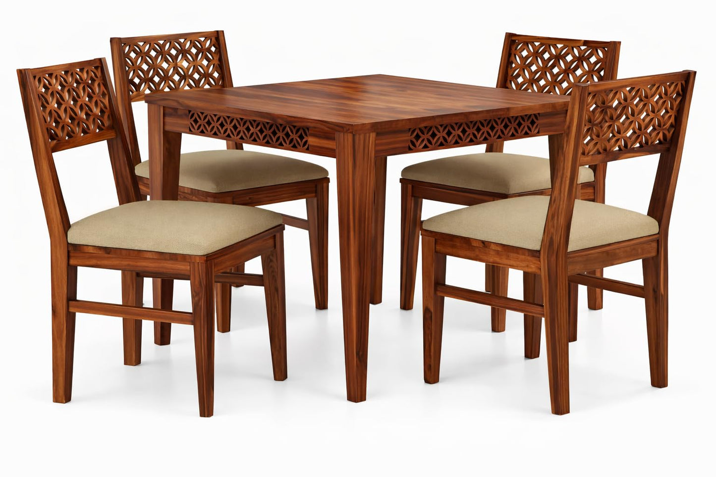 RK Wood Solid Sheesham Wood Dining Table Set of 4 | Wooden 4 Seater