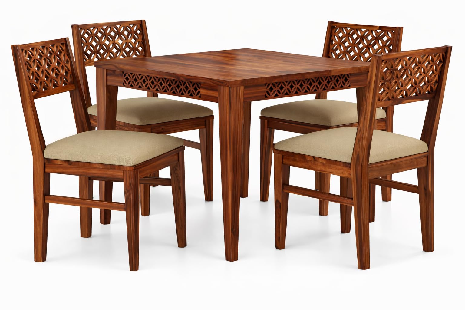 RK Wood Solid Sheesham Wood Dining Table Set of 4 | Wooden 4 Seater