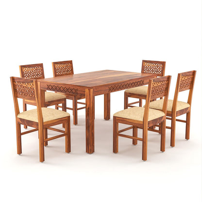 RK WOOD Sheesham Dining Table Set 6 Seater Solid Wooden Furniture with