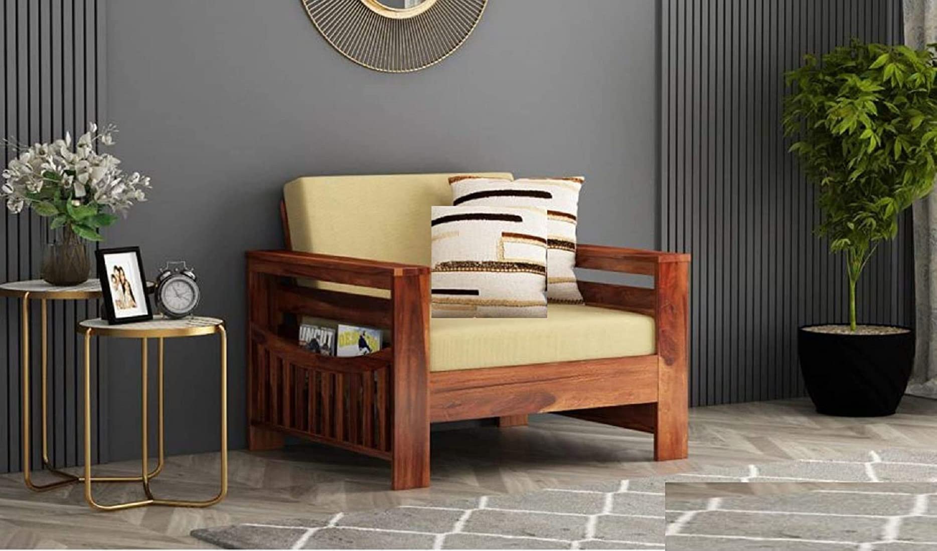 RK DECK Solid Sheesham wood Stylish and comfortable sofa set for home