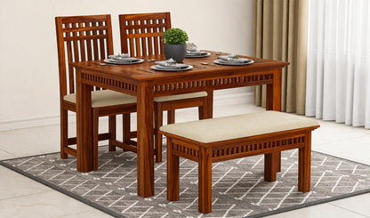 RK WOOD Solid sheesham Wood Dining Table Set of 4 | Wooden Dining
