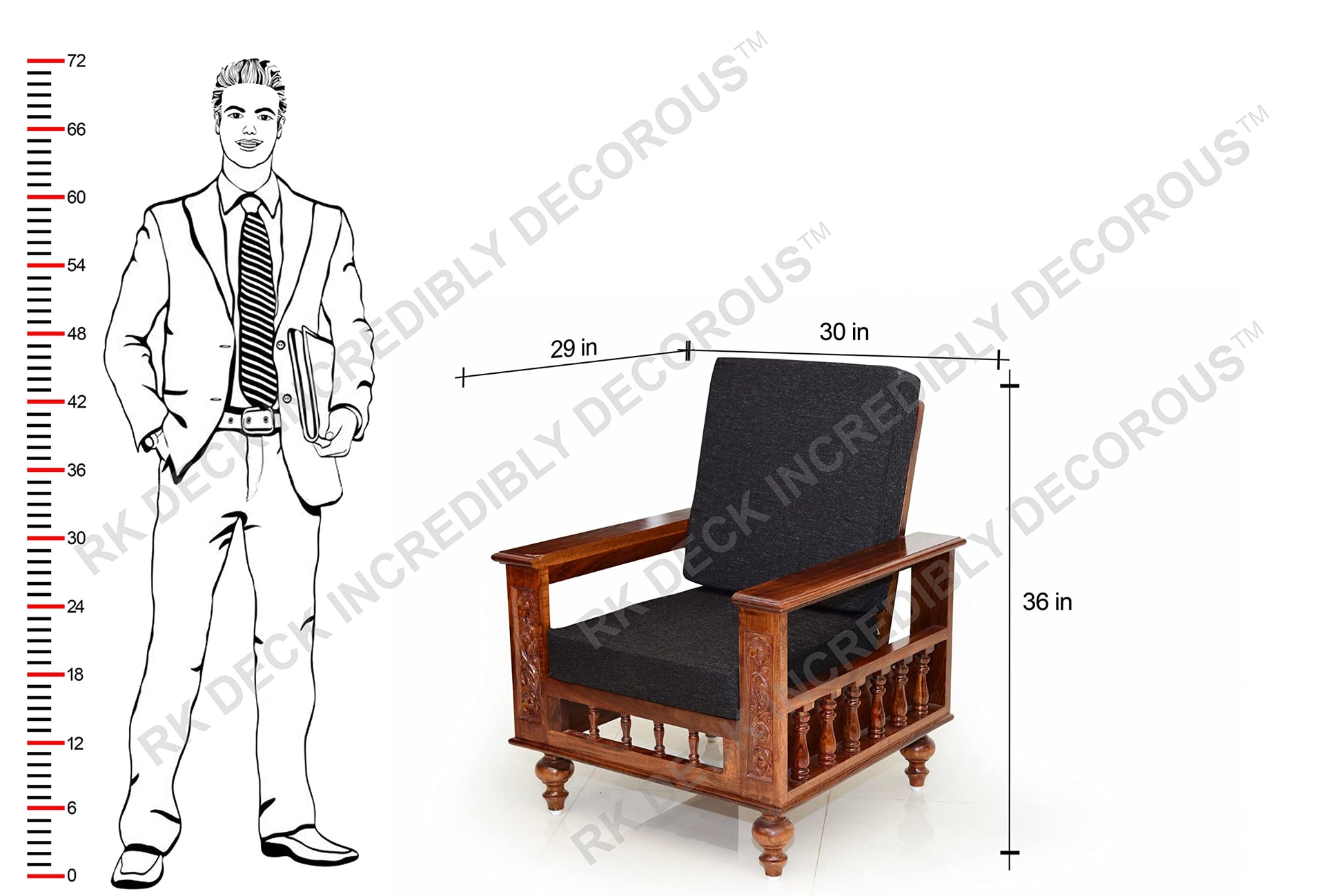 RK DECK Solid Sheesham wood Stylish and comfortable sofa set for home