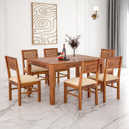 RK WOOD Sheesham Dining Table Set 6 Seater Solid Wooden Furniture with