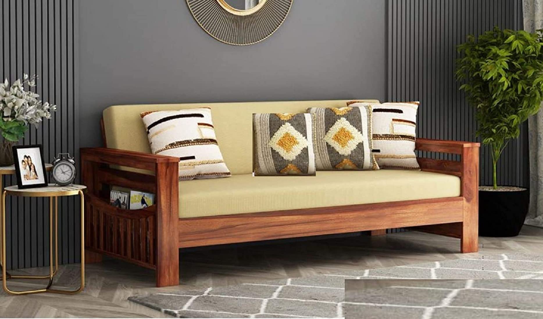 RK DECK Solid Sheesham wood Stylish and comfortable sofa set for home