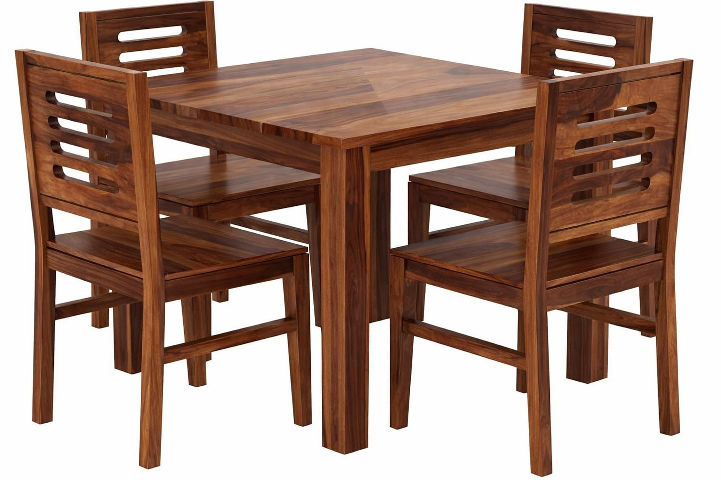 RK WOOD Sheesham Wood Dining Table with 4 Chair | 4 Seater Brown