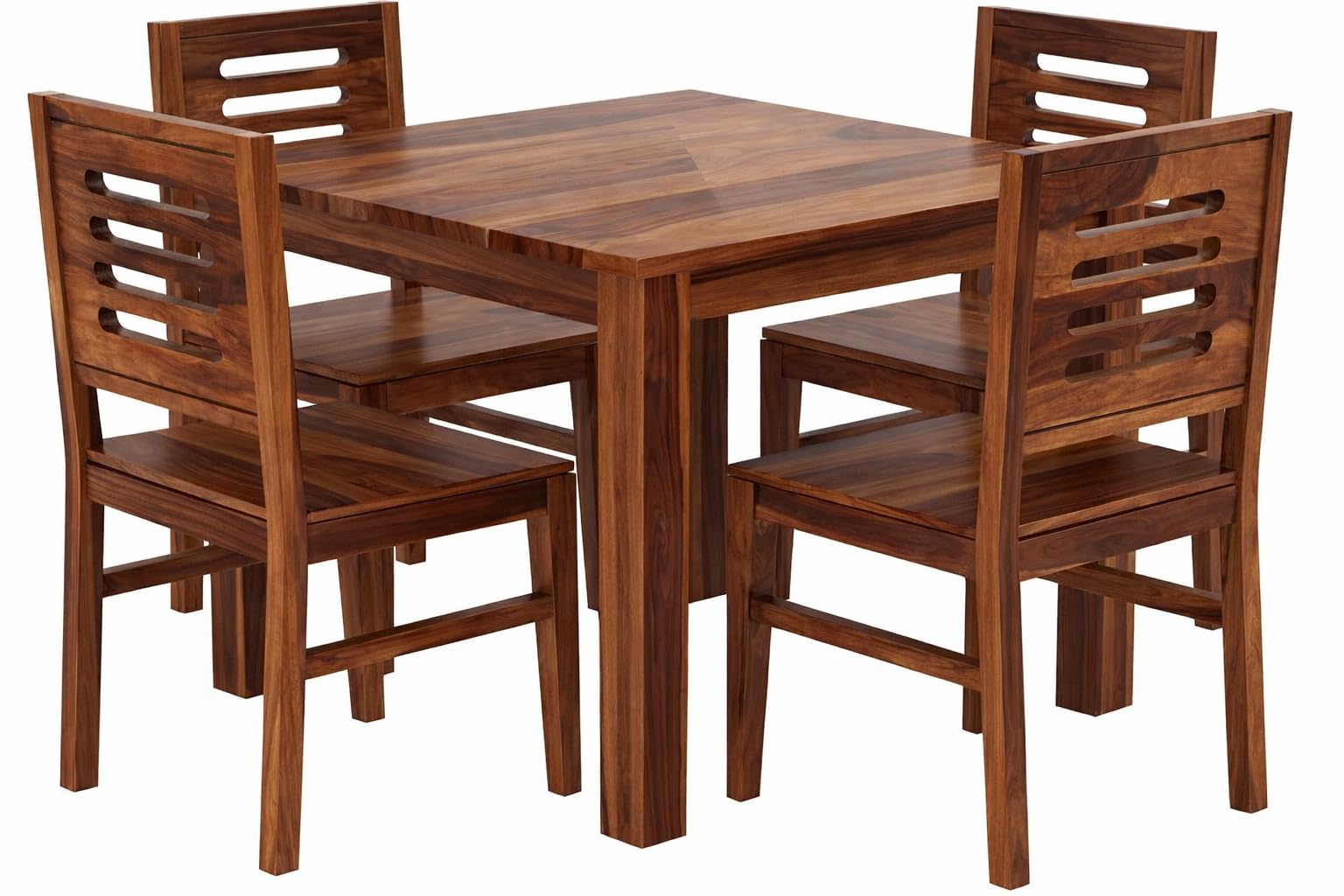RK WOOD Sheesham Wood Dining Table with 4 Chair | 4 Seater Brown