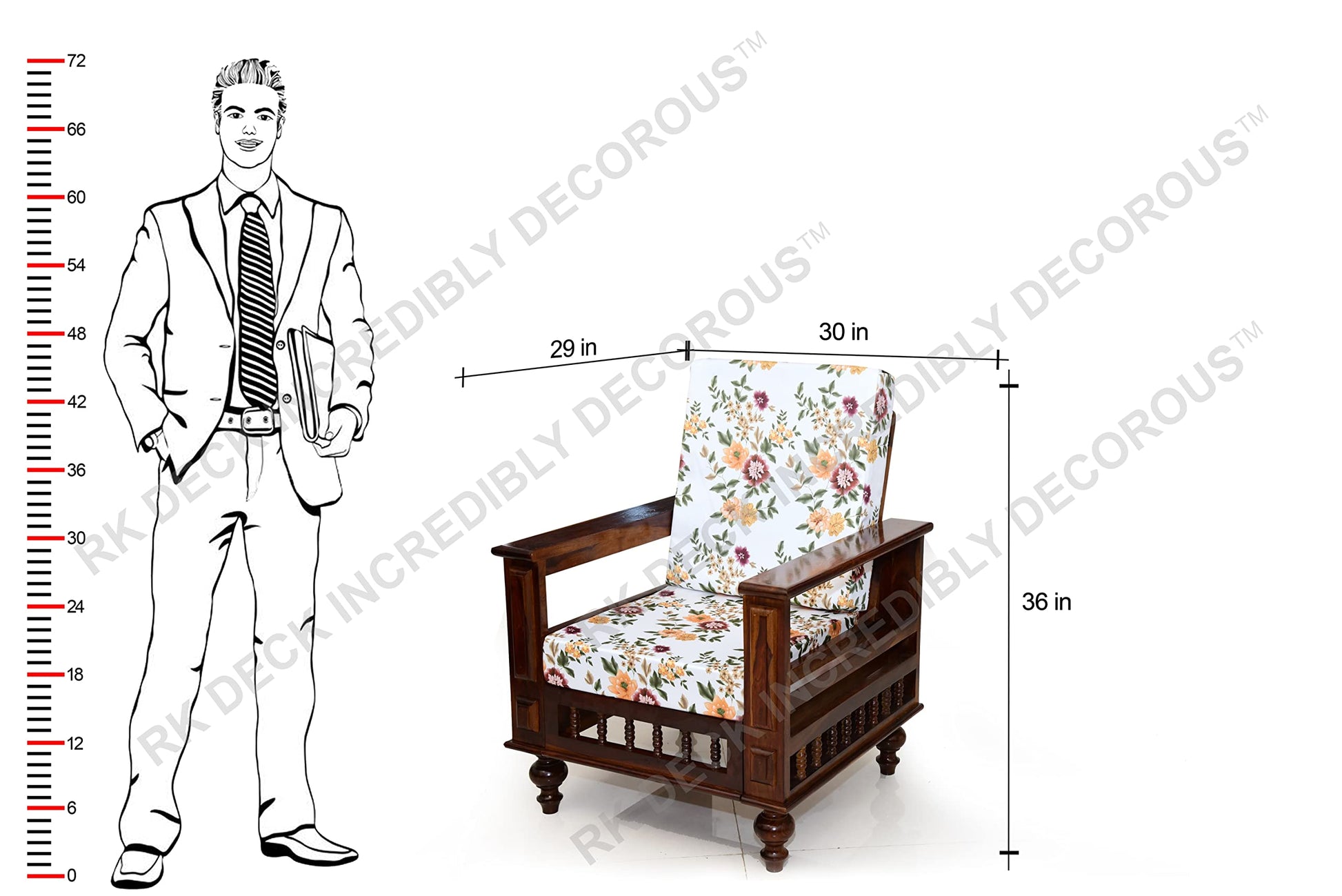 RK DECK Solid Sheesham wood Stylish and comfortable sofa set for home