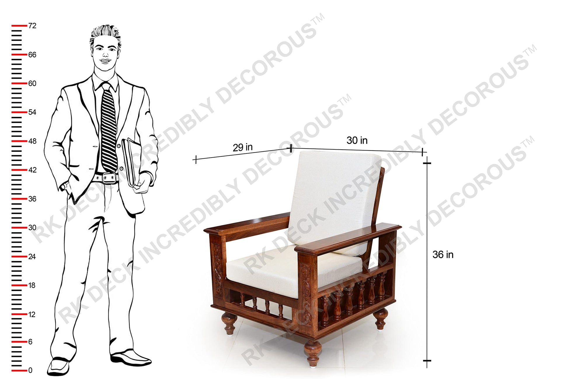 RK DECK Solid Sheesham wood Stylish and comfortable sofa set for home