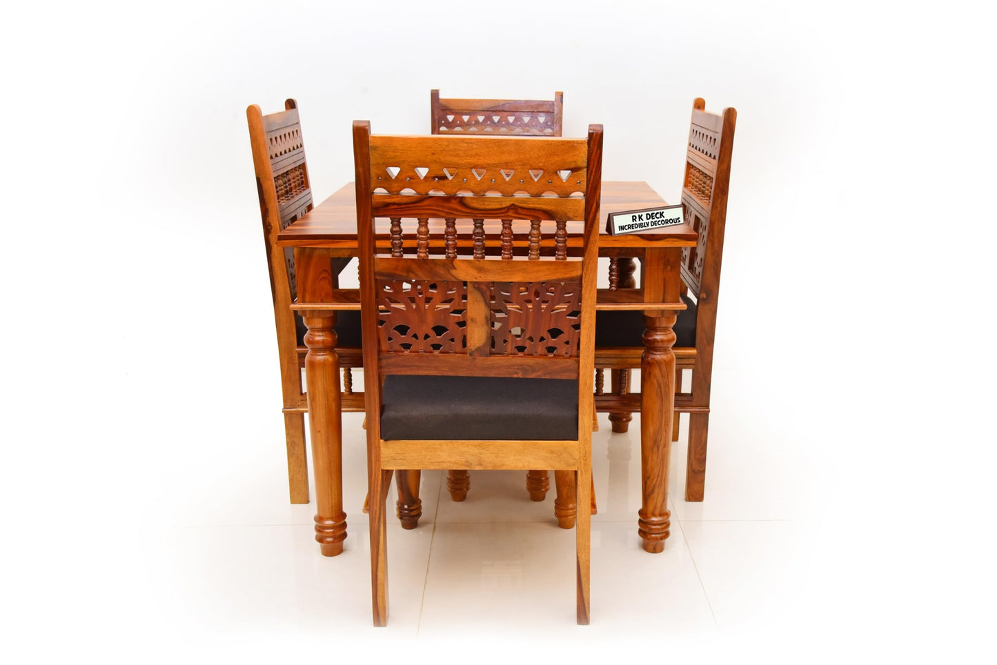 RK Wood Premium Solid Sheesham Wood Traditional Dining Table Set of 4