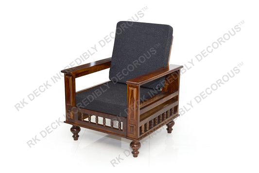 RK DECK Solid Sheesham Wood Sofa Set 3+1+1 Seater with Cushions |