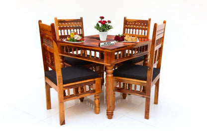 RK Wood Premium Solid Sheesham Wood Traditional Dining Table Set of 4