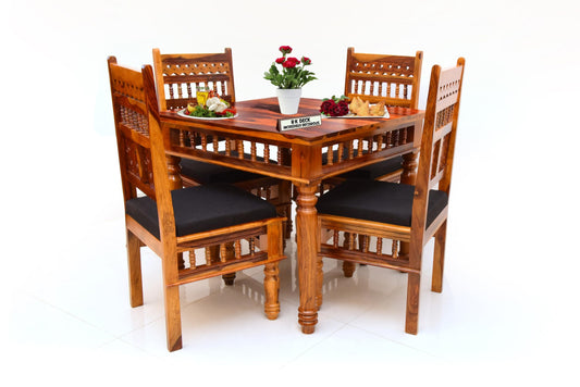 RK Wood Premium Solid Sheesham Wood Traditional Dining Table Set of 4