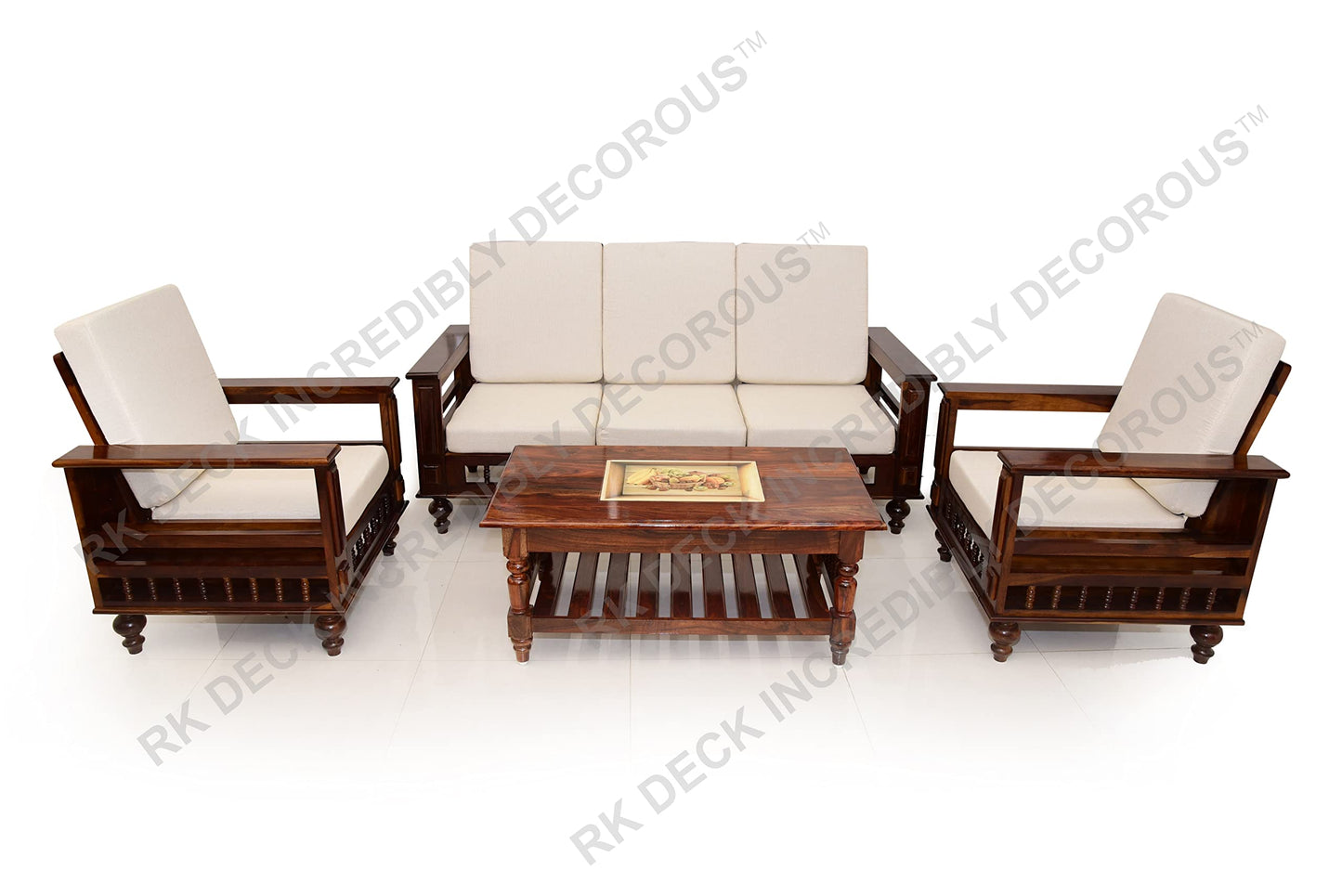 RK DECK Solid Sheesham wood Stylish and comfortable sofa set for home