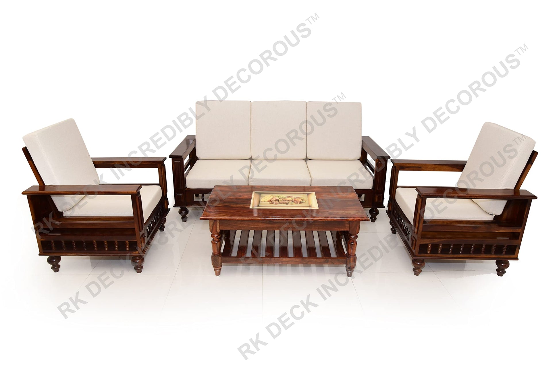 RK DECK Solid Sheesham wood Stylish and comfortable sofa set for home