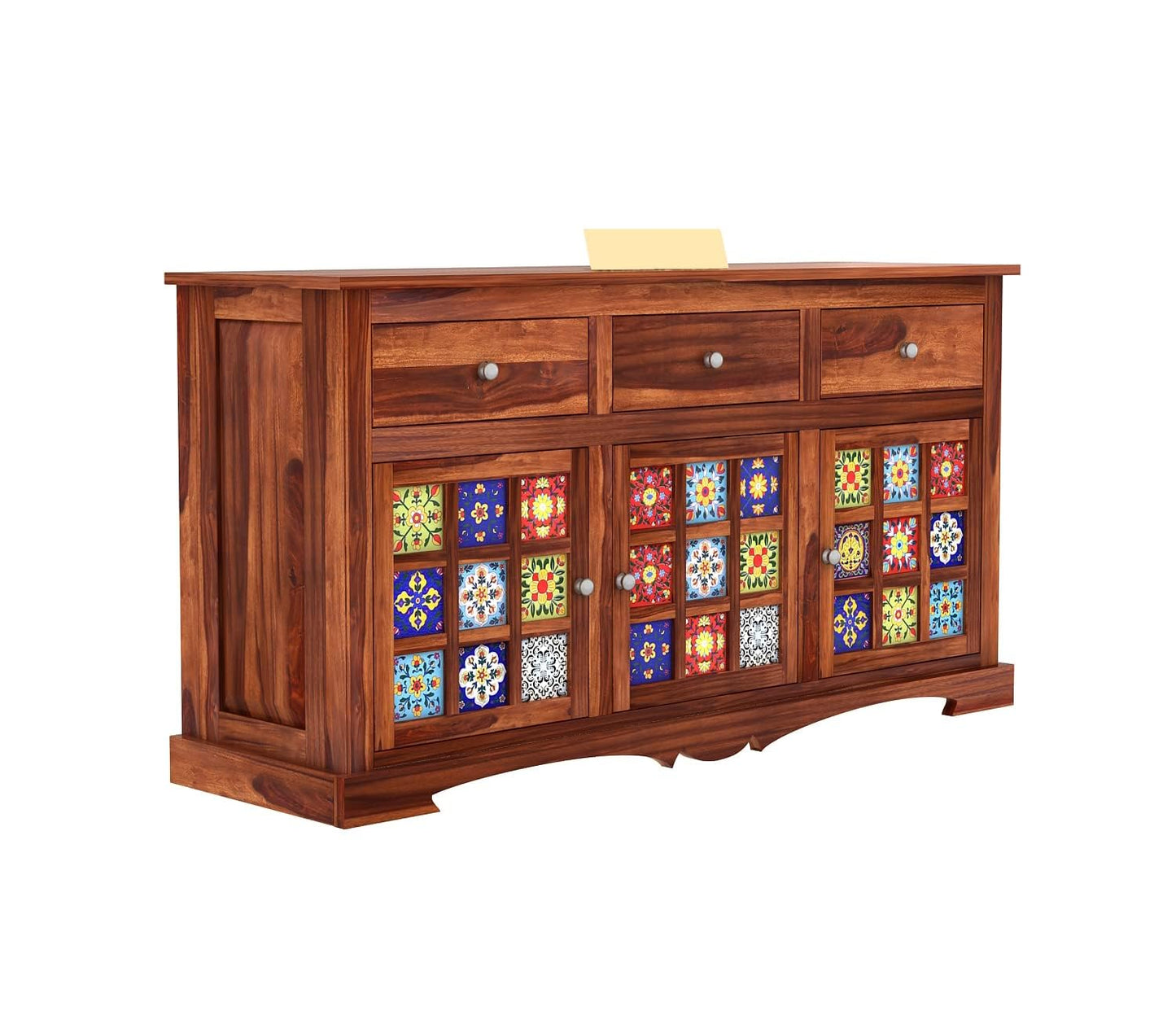 RK Wood Solid Sheesham Wood Sideboard Cabinet Wooden Storage Buffet