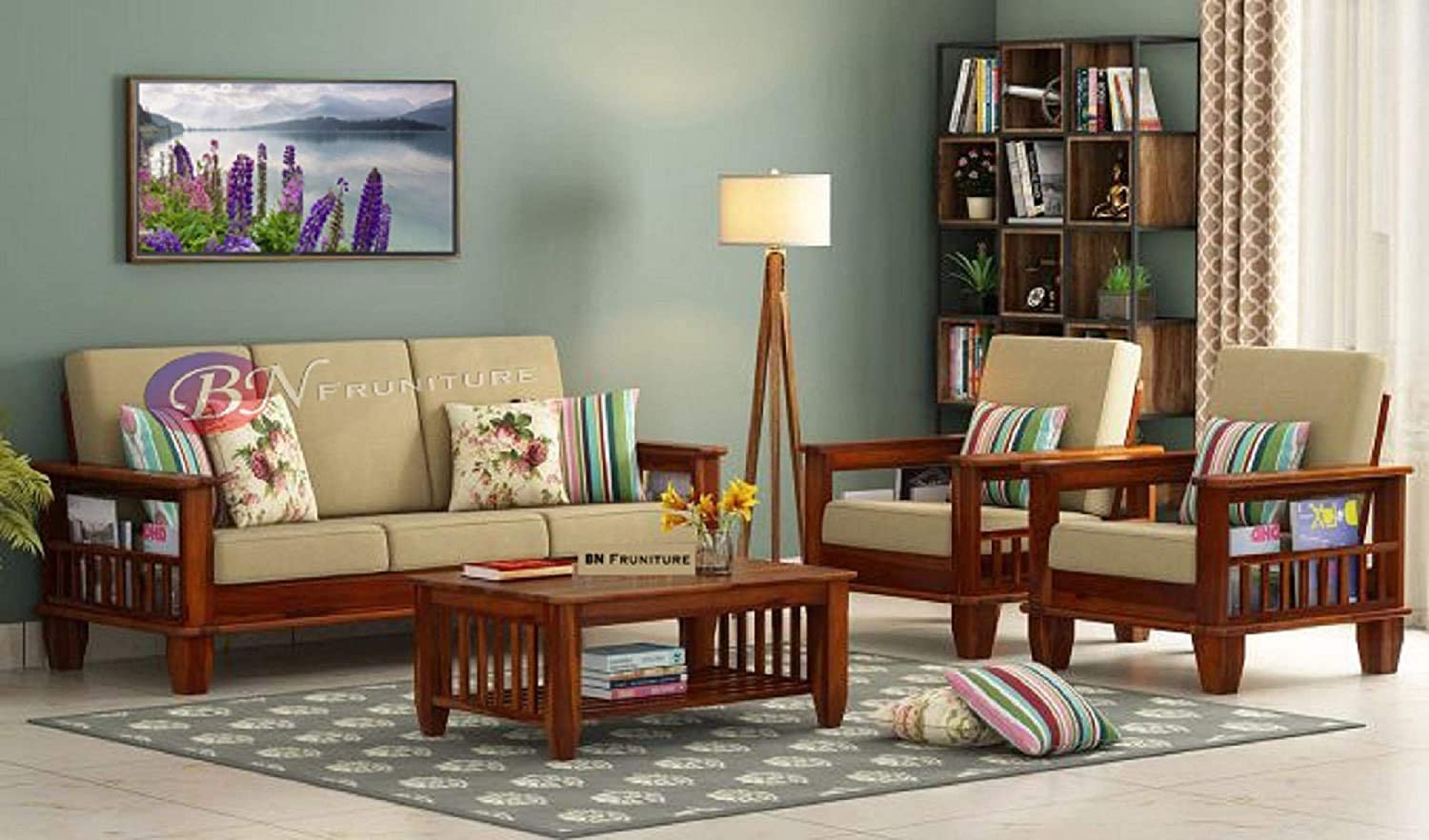 RK DECK Solid Sheesham wood Stylish and comfortable sofa set for home