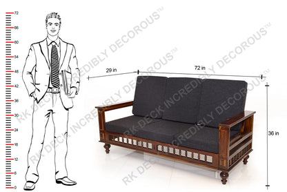 RK DECK Solid Sheesham wood Stylish and comfortable sofa set for home