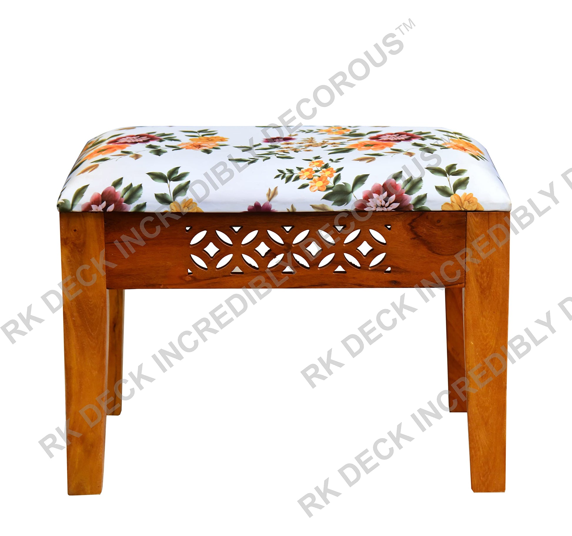 RK Deck Honey Finish Solid Wood Dining Table Set 4 Seater | Wooden