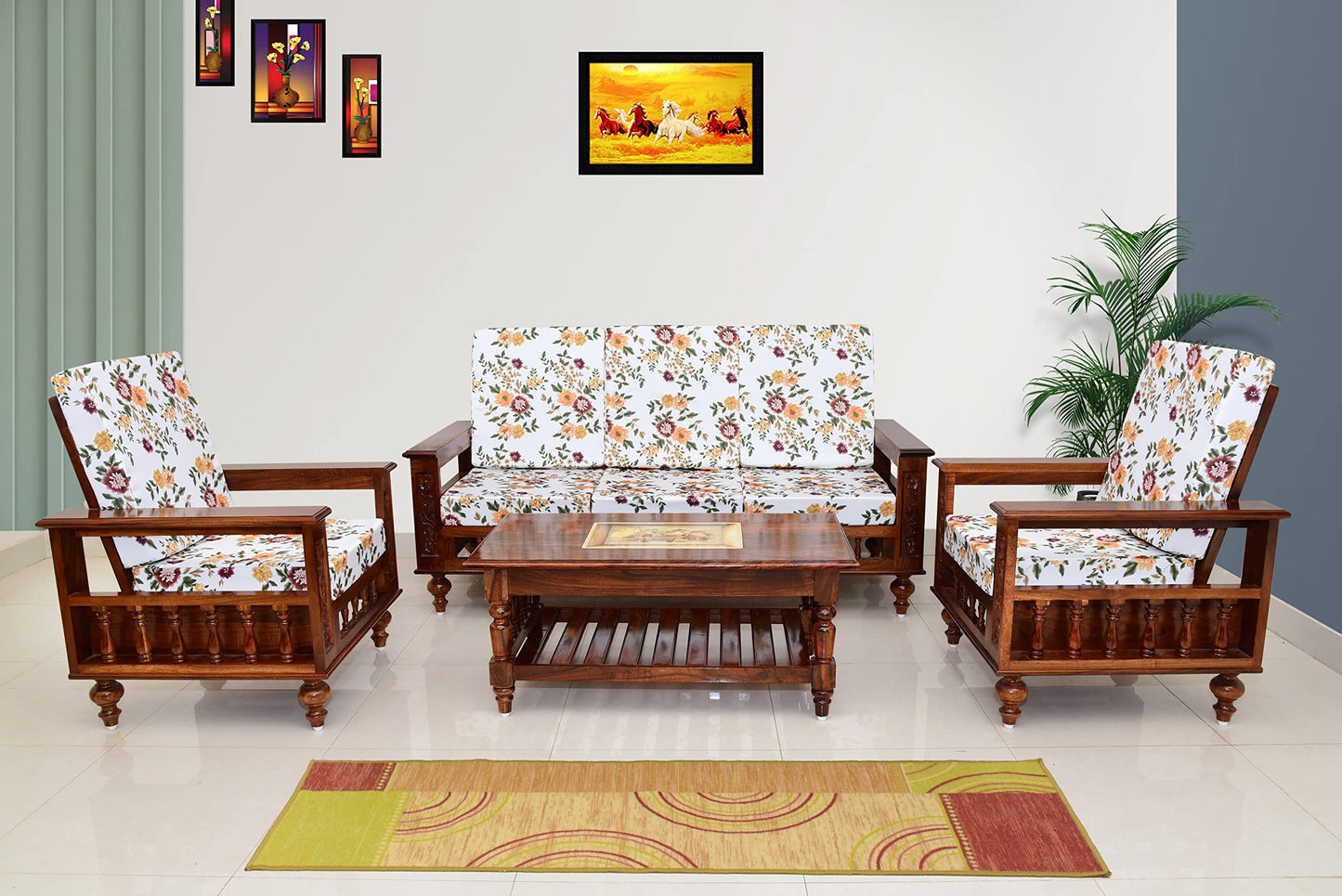 RK DECK Solid Sheesham wood Stylish and comfortable sofa set for home