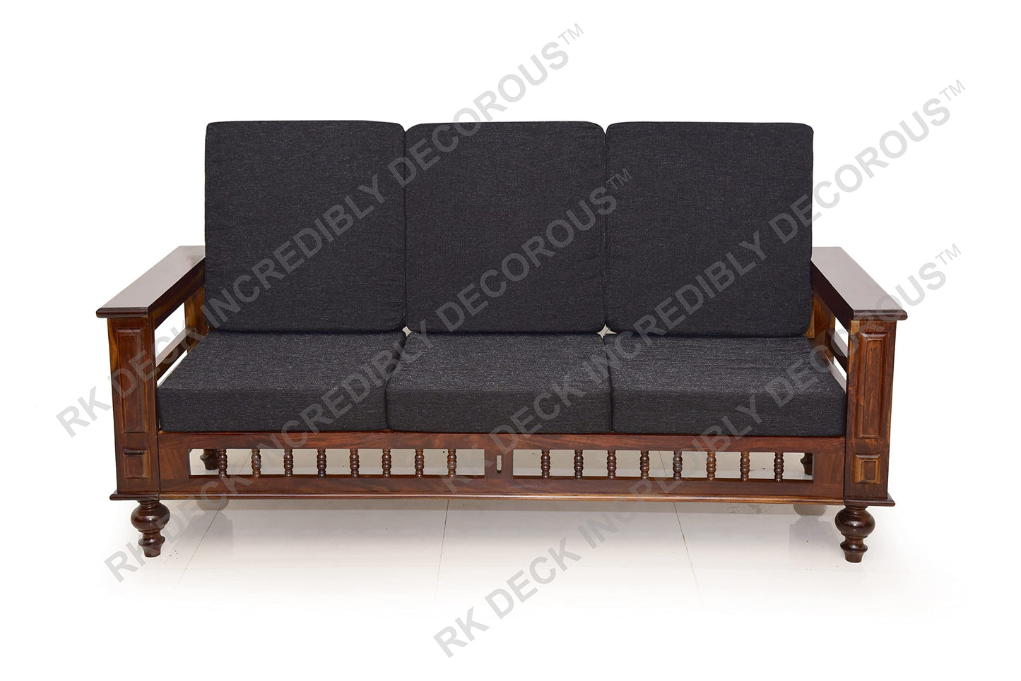 RK DECK Solid Sheesham Wood Sofa Set 3+1+1 Seater with Cushions |
