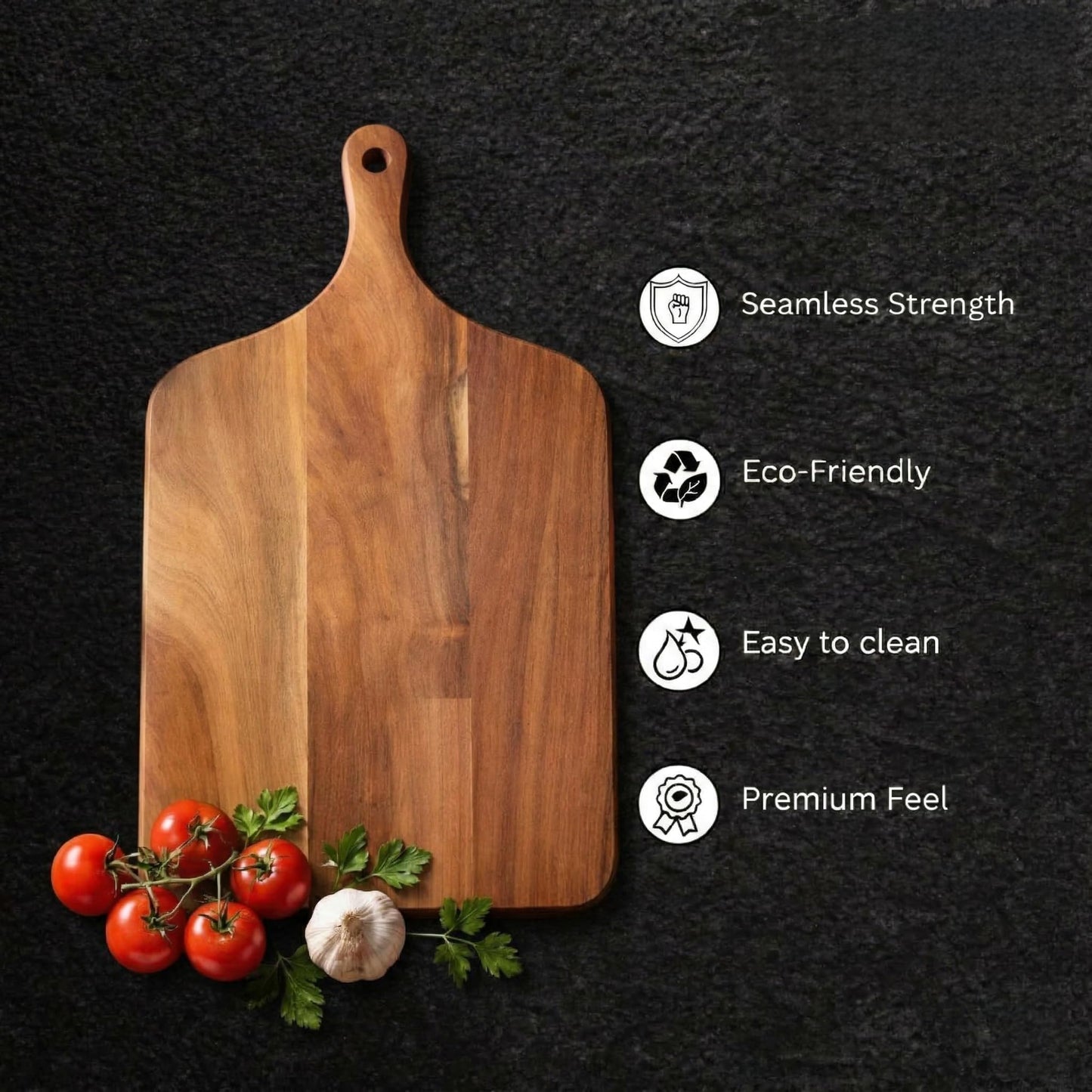 RK WOOD Anti-Bacterial Solid Neem Wood Chopping Board | Natural &