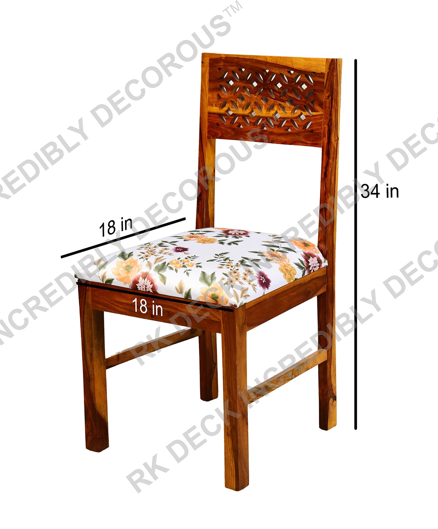 RK Deck Honey Finish Solid Wood Dining Table Set 4 Seater | Wooden