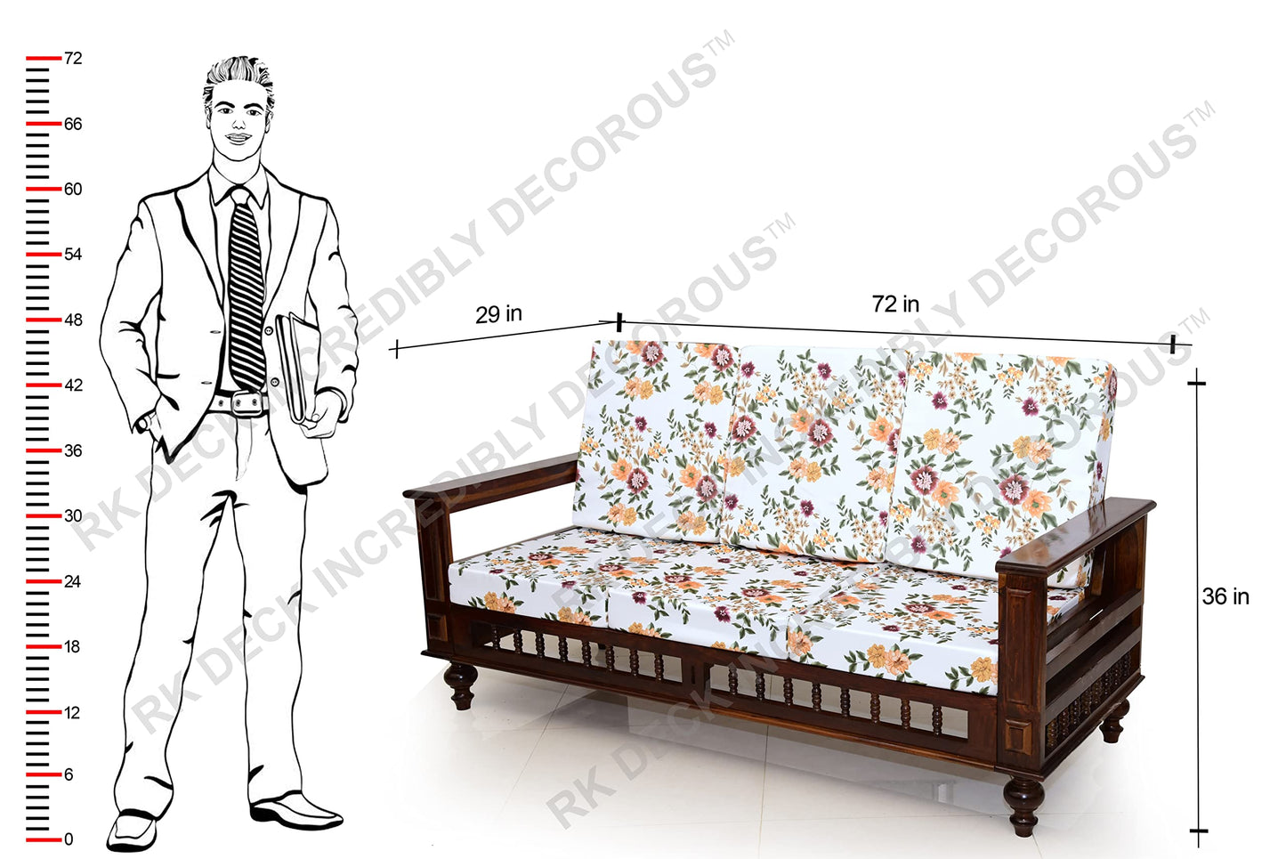 RK DECK Solid Sheesham wood Stylish and comfortable sofa set for home